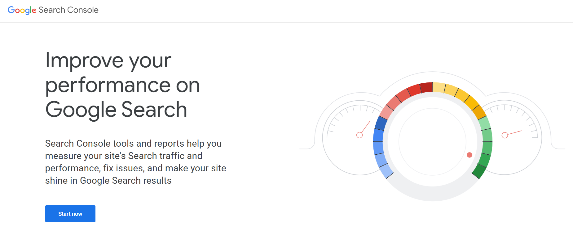 Google Search Console sign-up page for new users