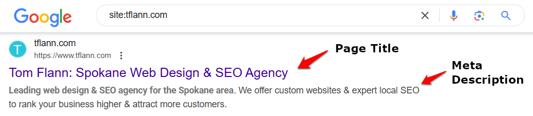 Examples of Page Title and Meta Description