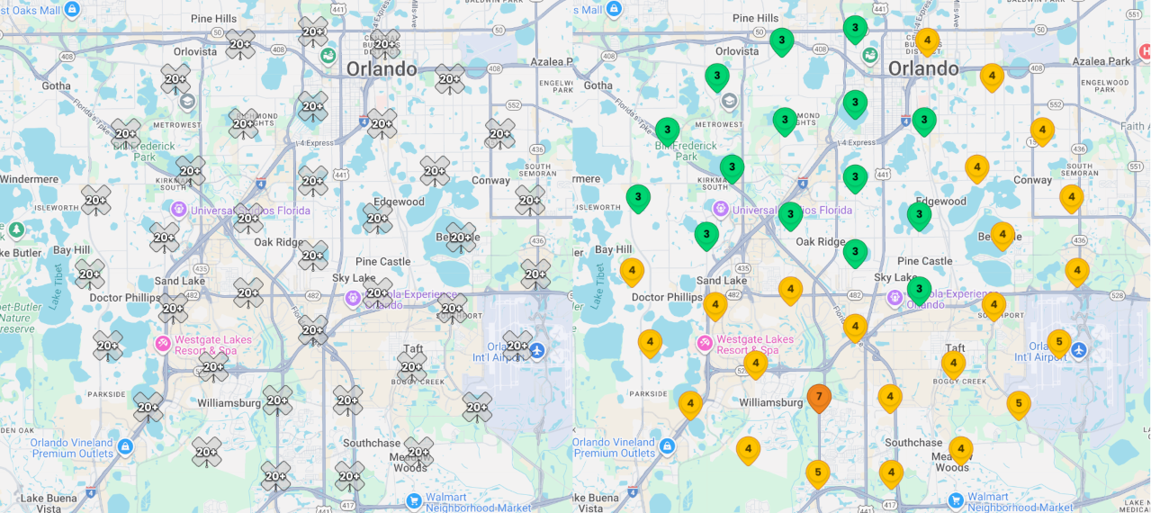 Orlando Painting Company local SEO results - before and after